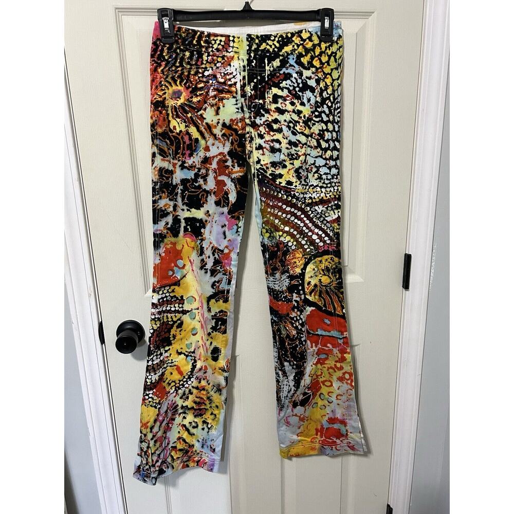 La Cite Paris Pants Size 10 Multicolor Animal Wild Unique 95% Cotton/ 5% Spandex